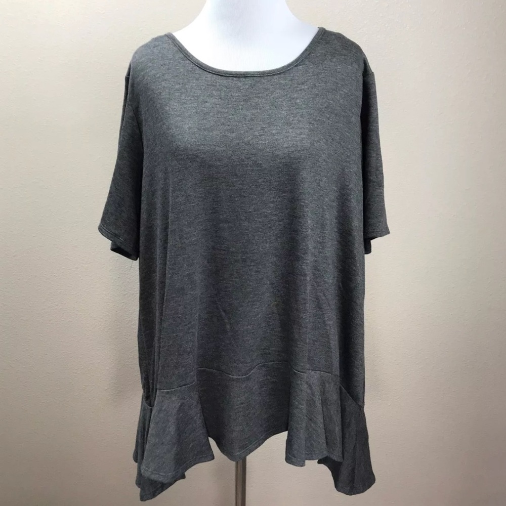 💐Botanique Heathered Gray Tunic 2X Sharkbite